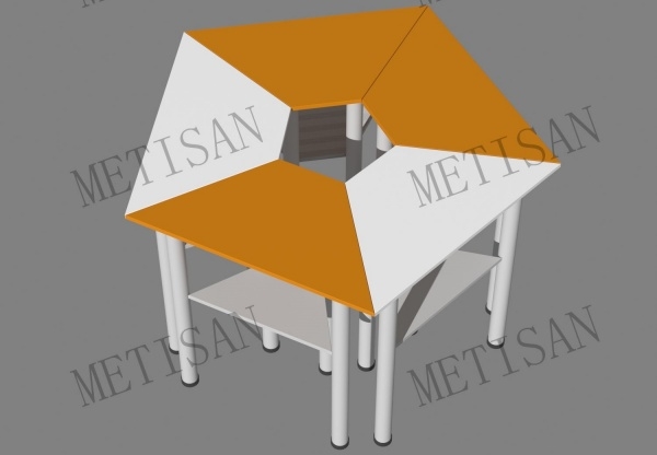 三明六角彩色梯形自由拼接会议桌